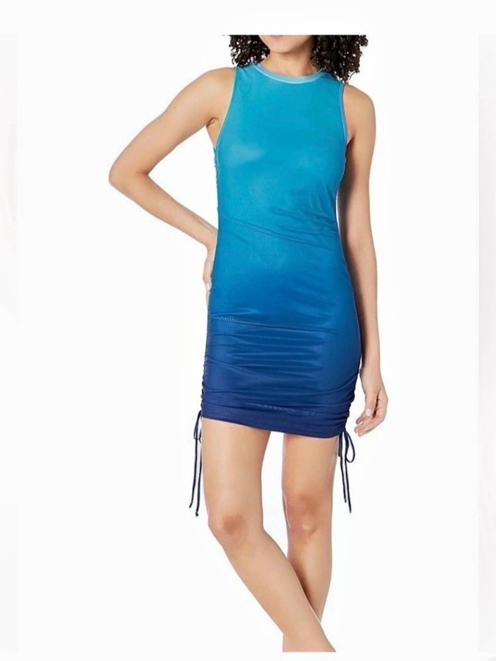 Steve Madden Revolve Ruched Mini Dress in Blue